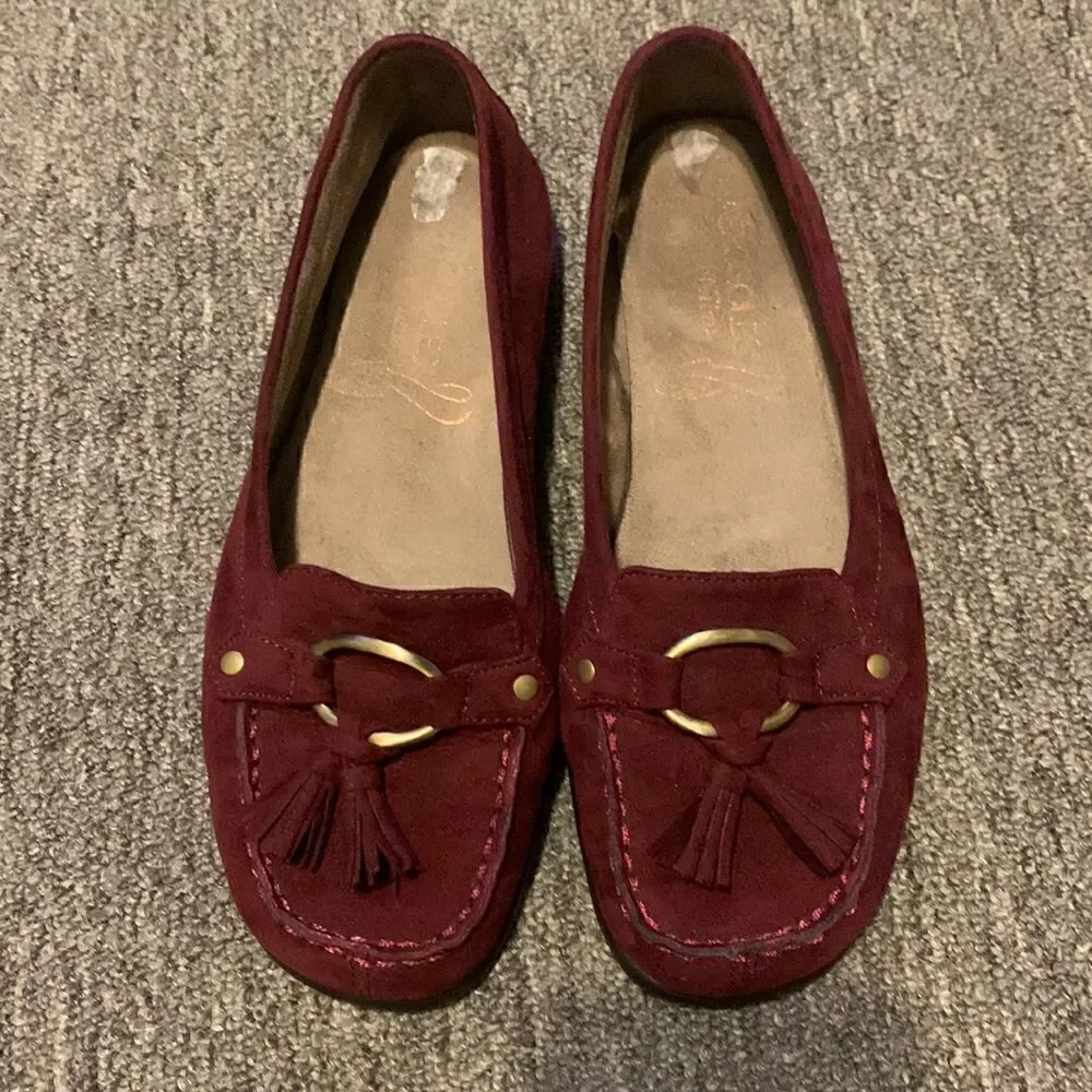 NWOT Aerosoles maroon tassel loafers with gold detail! Size 6